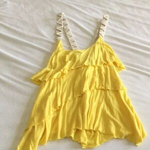 Ruffled Tank Top - Yellow